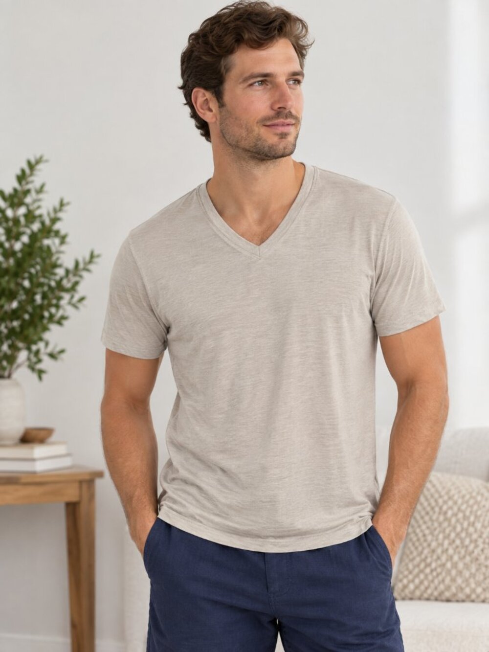 Wool & Prince 100% Merino Wool V-Neck Shirts 2-Pack Men's L